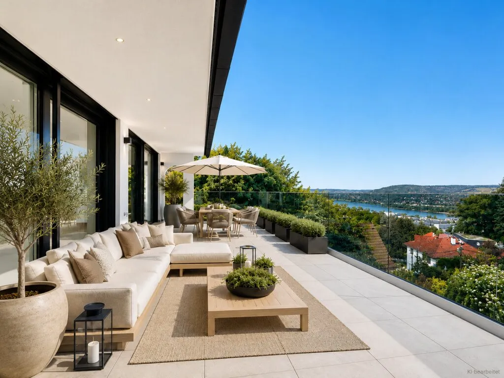 TRAUMVILLA in Klosterneuburg - Erstbezug: 5 Zimmer, mehrere Terrassen und Freiflächen, Infinity-Pool - Ansicht 2