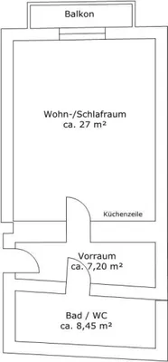1-Zimmer-Wohnung mieten in Hallein – 43 m², € 520 – Bild 7 von 7