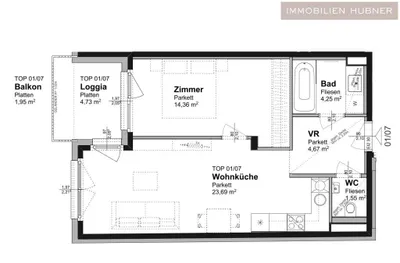 2-Zimmer-Wohnung mieten in Wien – 50 m², € 987 – Bild 10 von 10