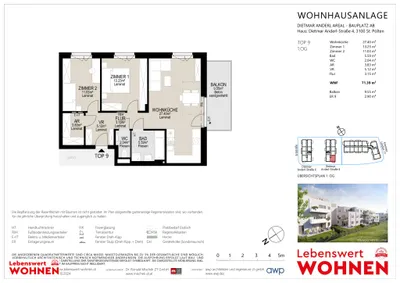 3-Zimmer-Wohnung mieten in Sankt Pölten – 71,39 m², € 915 – Bild 10 von 14