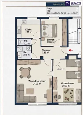 3-Zimmer-Wohnung mieten in Wien – 74,76 m², € 1.550 – Bild 15 von 16