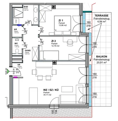 3-Zimmer-Wohnung kaufen in Mödling – 77 m², € 620.000 – Bild 9 von 9