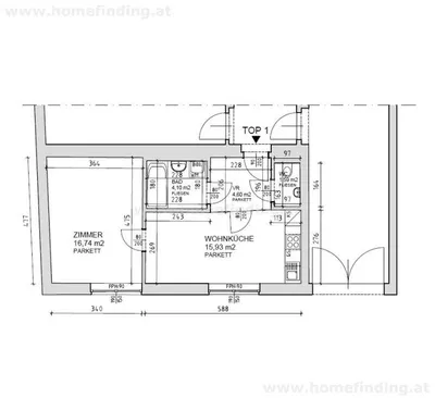 2-Zimmer-Wohnung mieten in Baden – 42,96 m², € 696 – Bild 10 von 10
