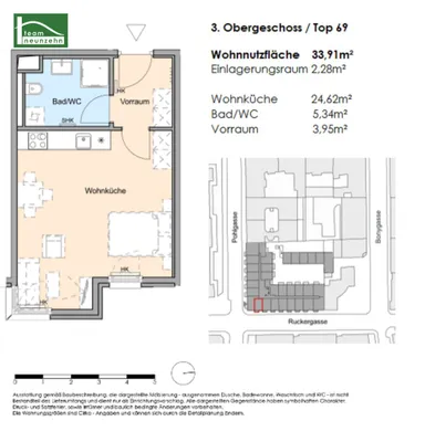 1-Zimmer-Wohnung mieten in Wien – 33,91 m², € 729 – Bild 12 von 12