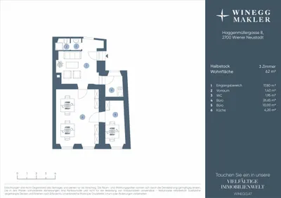3-Zimmer-Gewerbeimmobilie mieten in Wiener Neustadt – 62 m², € 1.033 – Bild 13 von 13