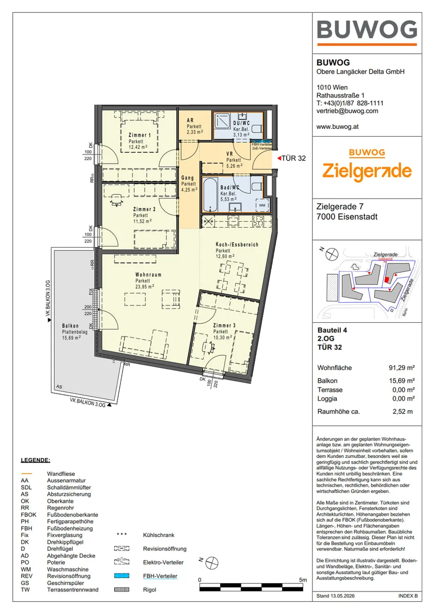 ZIELGERADE Eisenstadt Tür 32 - 4 Zimmer im Neubau Erstbezug, ab Sommer 2028 - Ansicht 2