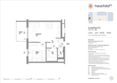Top: A.88 ● LUMINA im Hausfeld²² ● Unbefristet ● Termin online buchen: www.hausfeld22.at/lumina