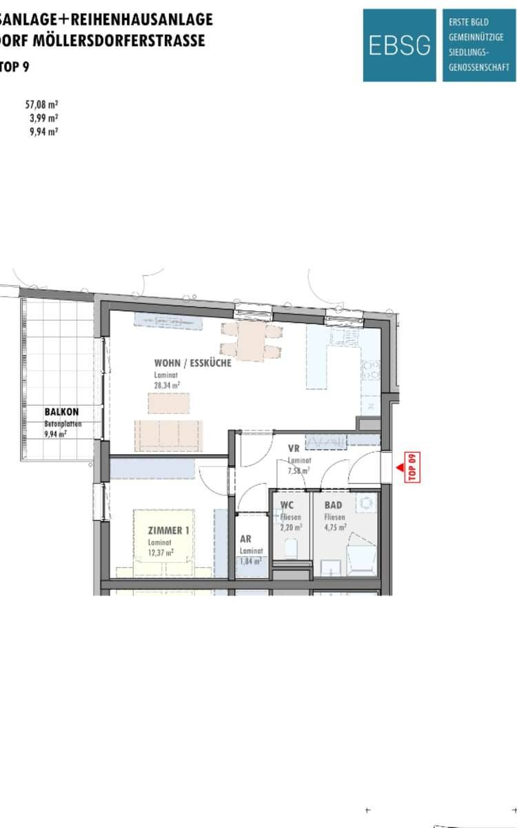 Schöne 2-Zimmerwohnung im 1.OG mit Balkon - Ansicht 2