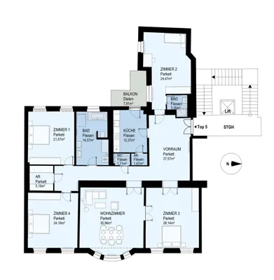 5-Zimmer-Wohnung mieten in Wien – 211 m², € 5.199 – Bild 24 von 24
