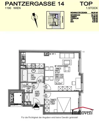 2-Zimmer-Wohnung mieten in Wien – 56 m², € 1.198 – Bild 11 von 11