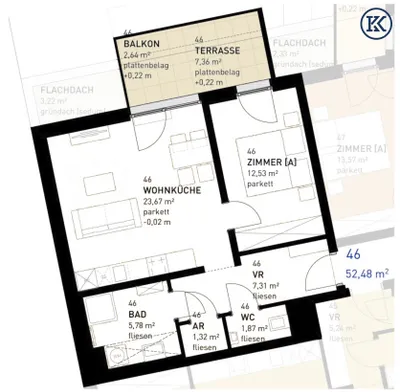 2-Zimmer-Wohnung kaufen in Wien – 52,48 m², € 329.500 – Bild 17 von 20