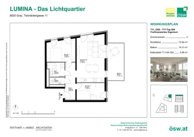 3-Zimmer-Wohnung kaufen in Graz – 73,94 m², € 349.000 – Bild 2 von 11