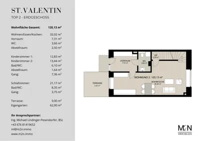 4-Zimmer-Immobilie kaufen in Amstetten – 118,8 m², € 485.000 – Bild 9 von 11