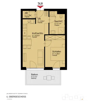 2-Zimmer-Wohnung mieten in Wien – 42 m², € 939 – Bild 12 von 12