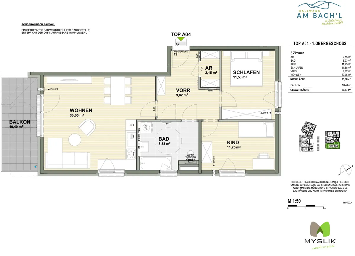 10.000EUR AKTION!!! 3-Zimmer-Eckwohnung mit bester Anbindung und großem Balkon - Ansicht 2