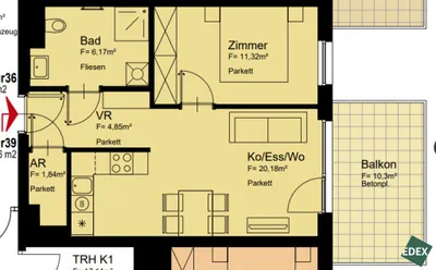 2-Zimmer-Wohnung mieten in Wien – 45 m², € 949 – Bild 15 von 15