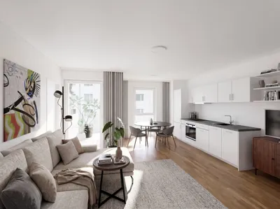 Helle 2-Zimmer-Neubauwohnung mit Westbalkon & großzügiger Wohnküche - perfekt für Singles & Paare