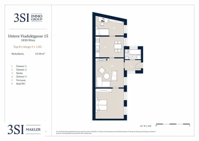 3-Zimmer-Wohnung kaufen in Wien – 65 m², € 269.000 – Bild 4 von 4