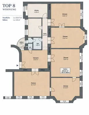 6-Zimmer-Wohnung mieten in Wien – 221 m², € 3.744 – Bild 14 von 14