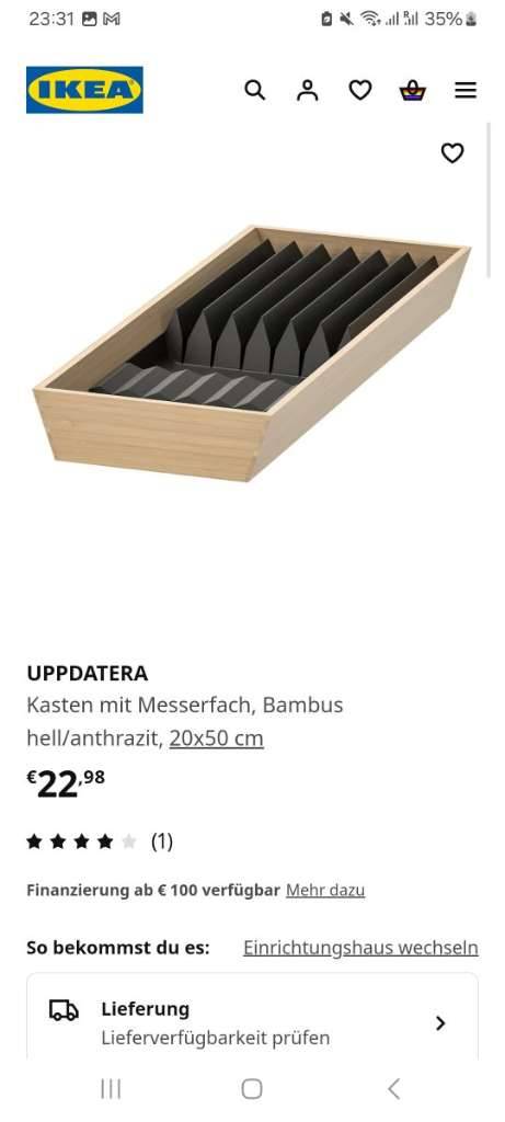 Uppdatera Ikea - Kasten mit Messerfach - Bambus,  15,- (1060 Wien) -  willhaben