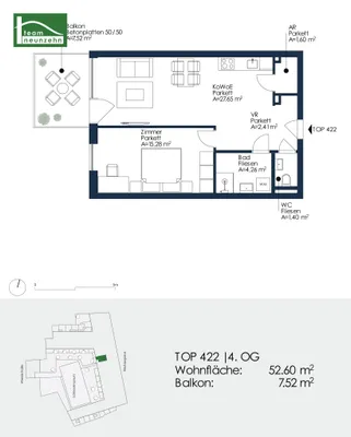 2-Zimmer-Wohnung mieten in Graz – 52,6 m², € 879 – Bild 24 von 24