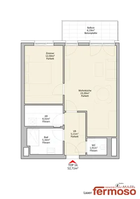 2-Zimmer-Wohnung mieten in Wien – 52,71 m², € 1.049 – Bild 12 von 12