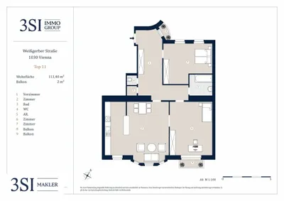 3-Zimmer-Wohnung kaufen in Wien – 112 m², € 929.000 – Bild 8 von 8