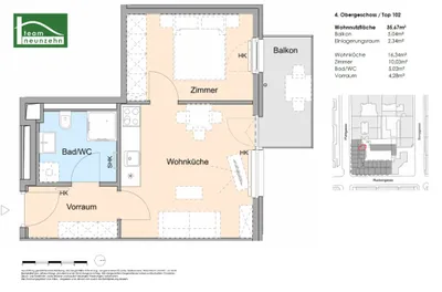 2-Zimmer-Wohnung mieten in Wien – 35,67 m², € 839 – Bild 15 von 15