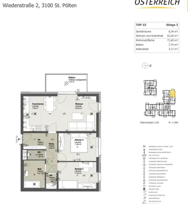 3-Zimmer-Wohnung mieten in Sankt Pölten – 71,51 m², € 905 – Bild 7 von 7