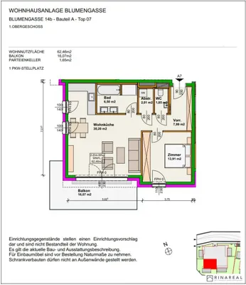 2-Zimmer-Wohnung mieten in Wiener Neustadt – 62,46 m², € 1.040 – Bild 15 von 16