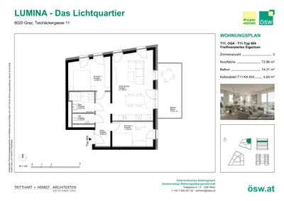 3-Zimmer-Wohnung kaufen in Graz – 73,96 m², € 344.000 – Bild 2 von 11