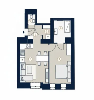 2-Zimmer-Wohnung kaufen in Wien – 45,3 m², € 369.000 – Bild 4 von 4