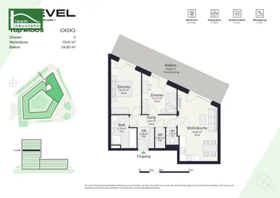 3-Zimmer-Wohnung mieten in Graz – 70,41 m², € 1.219 – Bild 24 von 24