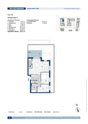 3-Zimmer-Wohnung mieten in Sankt Pölten Land – 76,21 m², € 998 – Bild 2 von 2