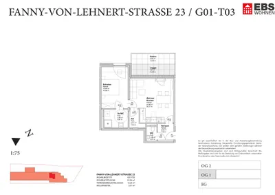 Wohnung mieten in Salzburg Stadt – 51,94 m², € 1.306 – Bild 2 von 2