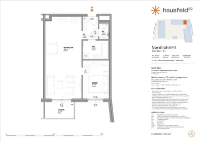 Unbefristete Neubau-Mietwohnung im Oberen Hausfeld Top 2.41 | Termin online buchen: www.hausfeld22.at/nordlicht – Bild 2