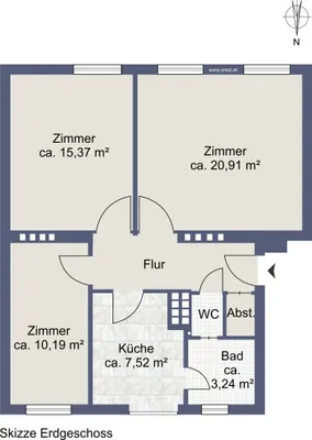 3-Zimmer-Wohnung kaufen in Salzburg Stadt – 65,51 m², € 279.900 – Bild 5 von 5