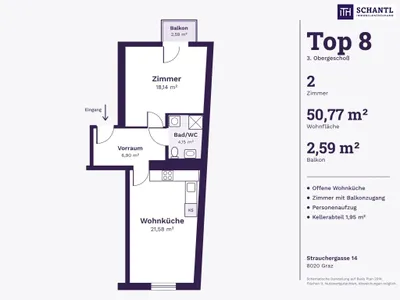 Immobilie kaufen in Graz – 50,77 m², € 145.000 – Bild 14 von 17