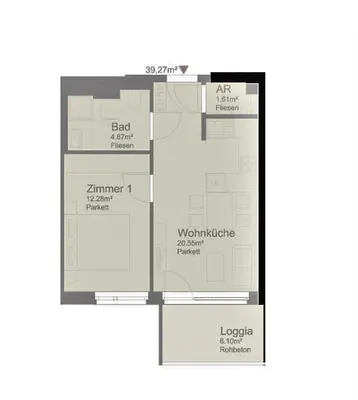 2-Zimmer-Wohnung mieten in Sankt Pölten – 39,27 m², € 649 – Bild 14 von 15