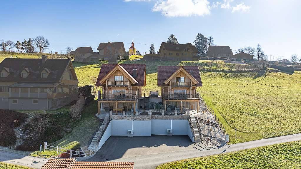 Blockhaus-Chalet A mit traumhaftem Ausblick in idyllischer Ruhelage - Ansicht 3