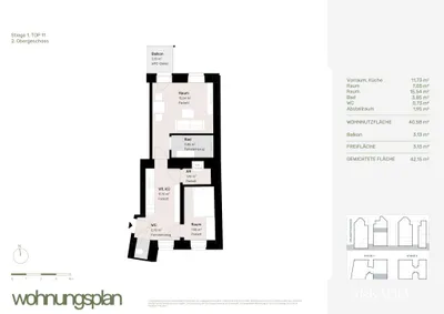 2-Zimmer-Wohnung kaufen in Wien – 42,3 m², € 345.000 – Bild 13 von 13