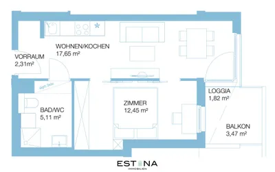 2-Zimmer-Wohnung mieten in Wien – 37,52 m², € 849 – Bild 9 von 9