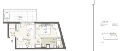 2-Zimmer-Wohnung kaufen in Wien – 43,38 m², € 341.658 – Bild 6 von 8