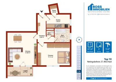 2-Zimmer-Wohnung mieten in Linz Land – 60,77 m², € 739 – Bild 13 von 13