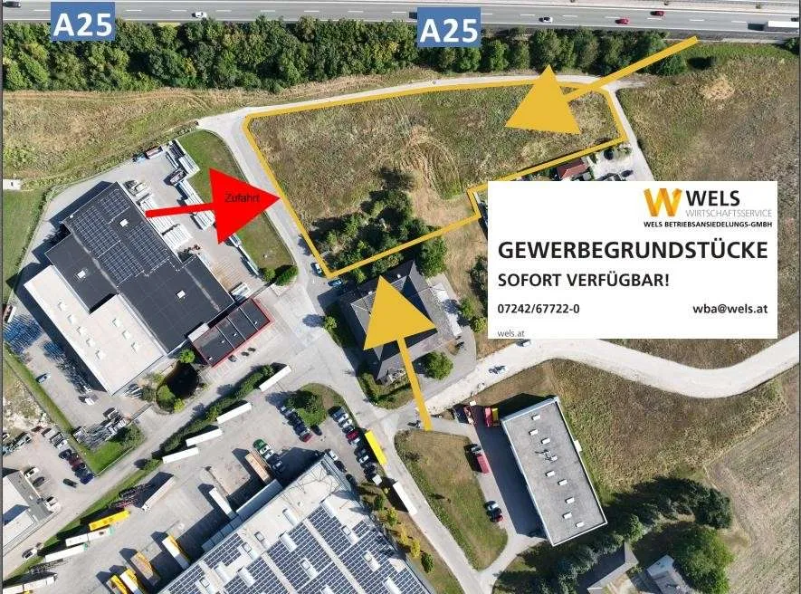 Gewerbegrundstück (gewidmet) Nähe ÖBB-Terminal Wels - Ansicht 2