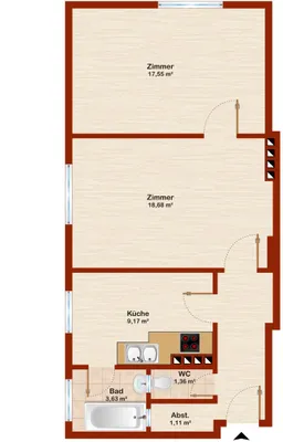 2-Zimmer-Wohnung kaufen in Mödling – 57 m², € 180.000 – Bild 13 von 14