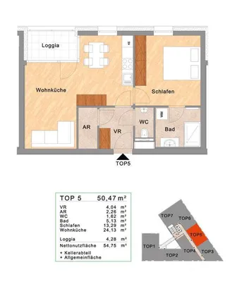 2-Zimmer-Wohnung mieten in Linz – 50,47 m², € 829 – Bild 15 von 17