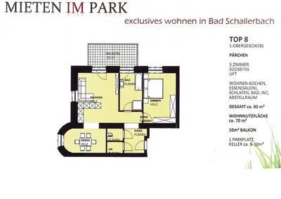 1-Zimmer-Wohnung mieten in Grieskirchen – 70 m², € 890 – Bild 2 von 2