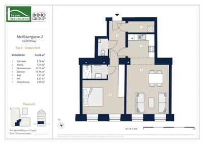 2-Zimmer-Wohnung kaufen in Wien – 56,84 m², € 285.000 – Bild 21 von 21