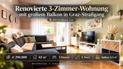 3-Zimmer-Wohnung kaufen in Graz – 85 m², € 279.000 – Bild 2 von 8